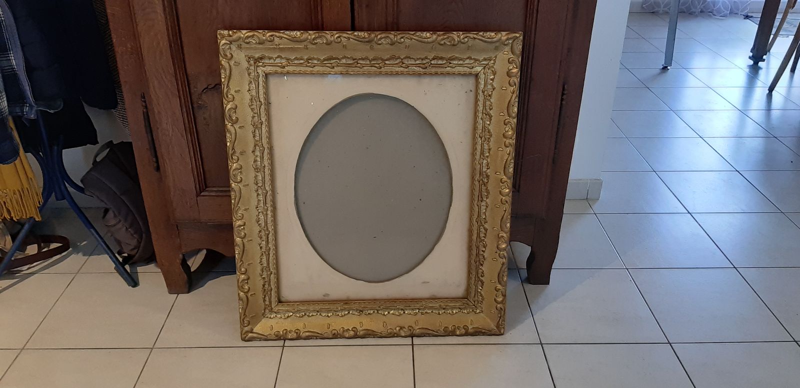 Photo Frame 1900 In Wood And Golden Stuk