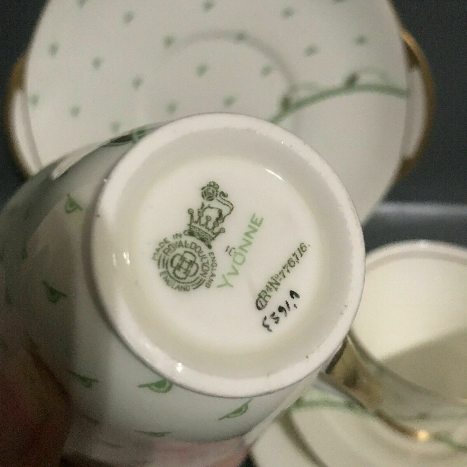 photo for sale 2x Royal Doulton Art Deco Yvonne Tea Trio Plate 1930s China + Plate English