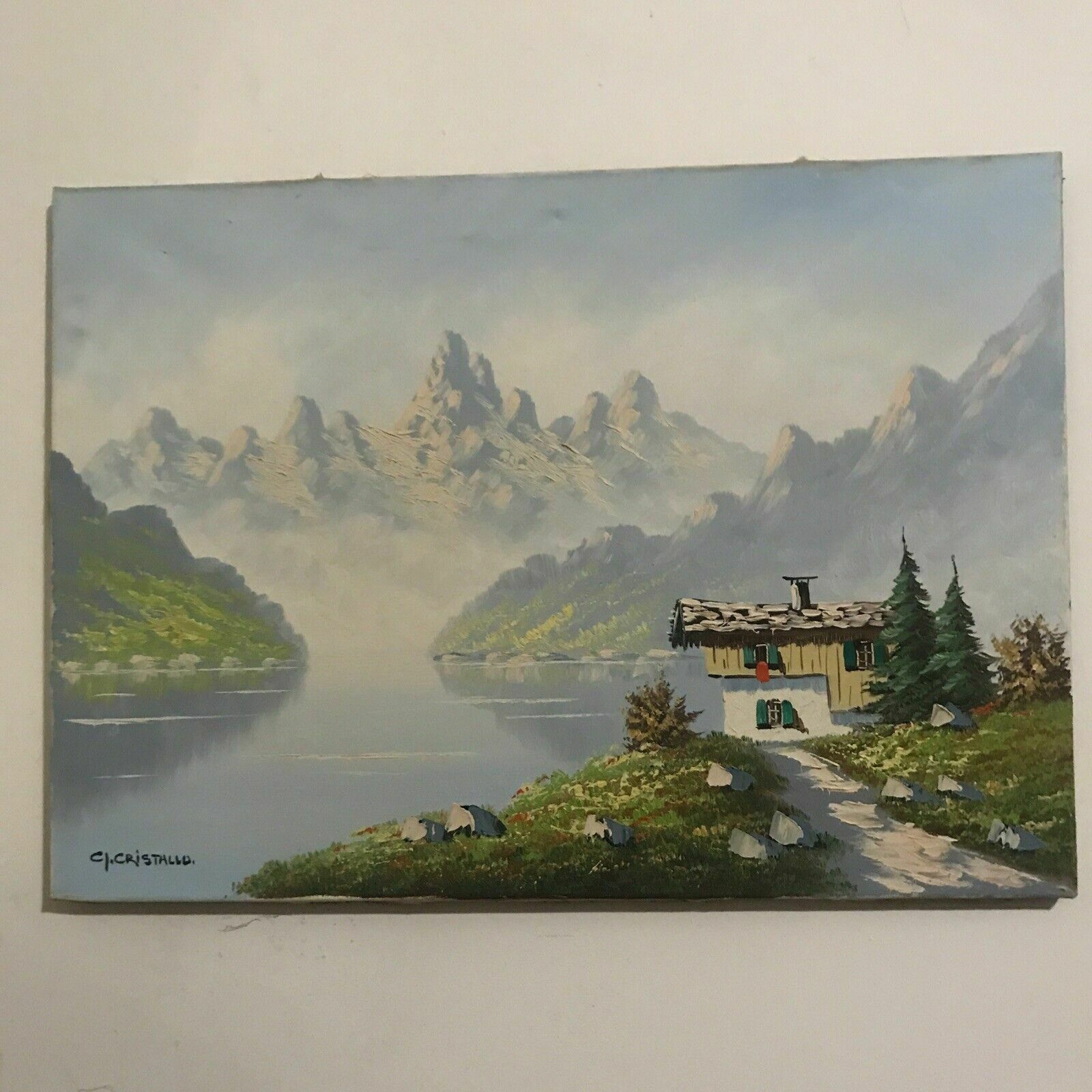 photo for sale C J Cristallo Painting Dutch Canvas Mid 20th Century Vintage Original