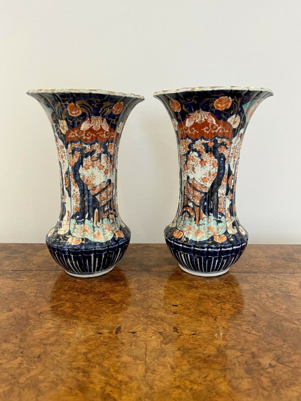Pair Of Large Antique Quality Japanese Imari Vases