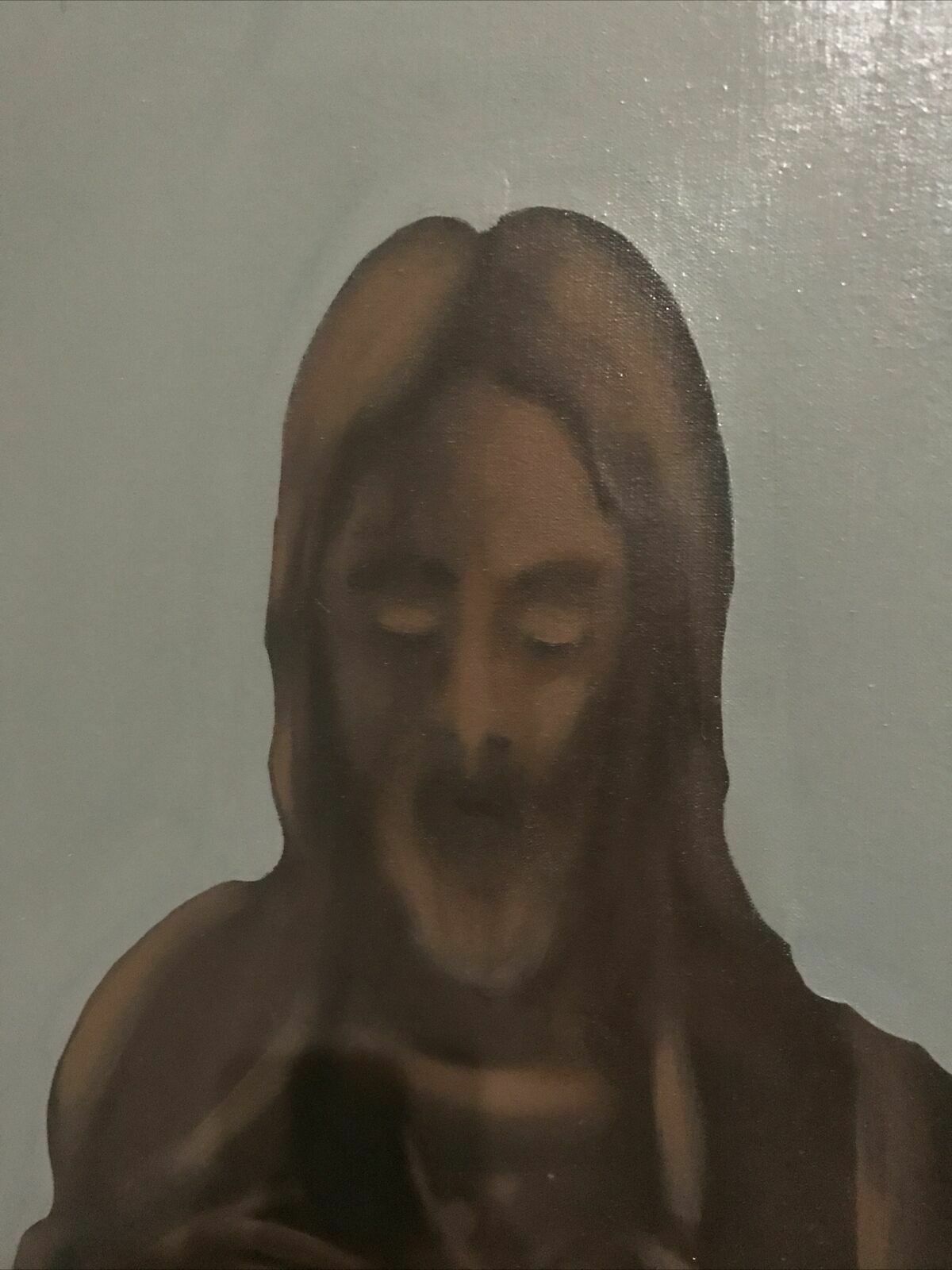 Large Original Oil/Acrylic Painting Chocolate Jesus Tom Waits 1999 Signed Art photo 295.0