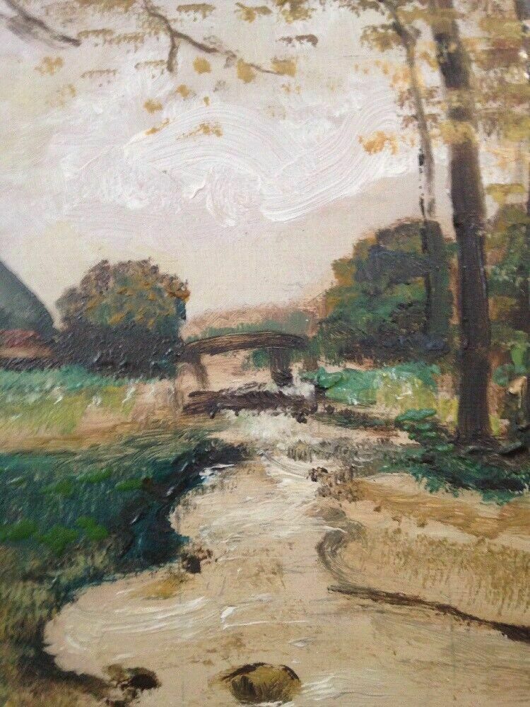195.0 Vintage Original Oil Painting Dutch Signed Schmepers Framed On Board Art photo
