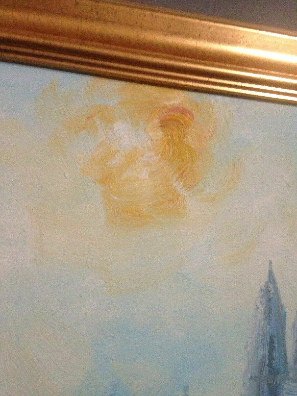 Post Impressionist Sunset Painting After Monet Turner Original Signed London photo 325.0
