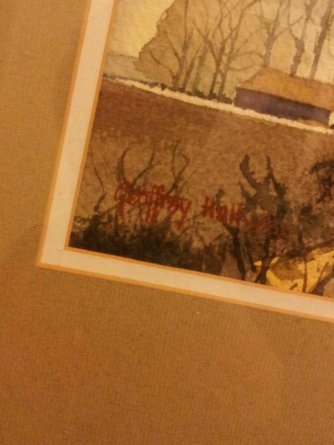 Geoffrey Hall Fine Art Watercolour Painting Original Signed Framed 1981 photo furniture