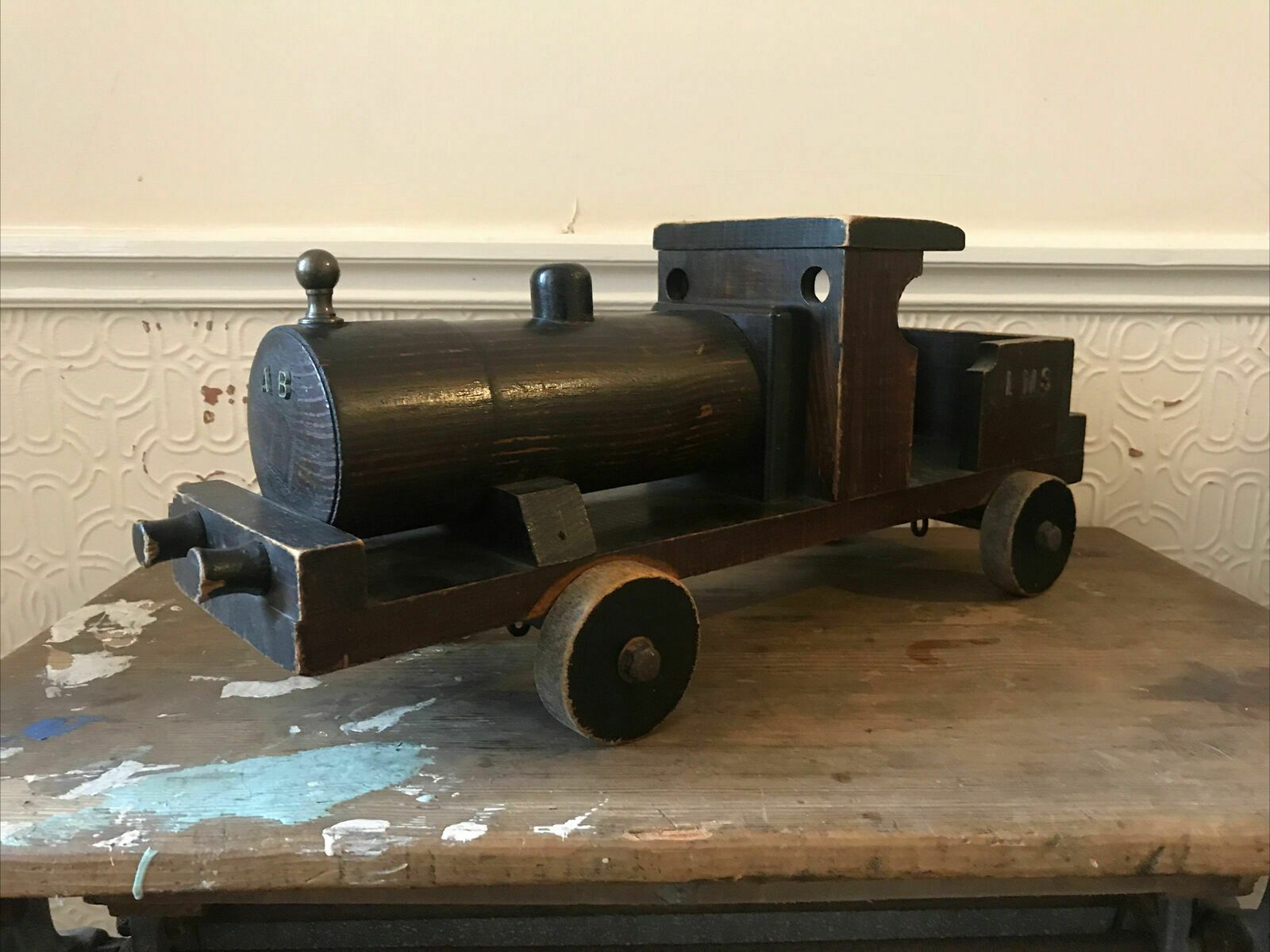 Lms Locomotives Scratch Built Antique Wooden Train Toy Display Large Railway