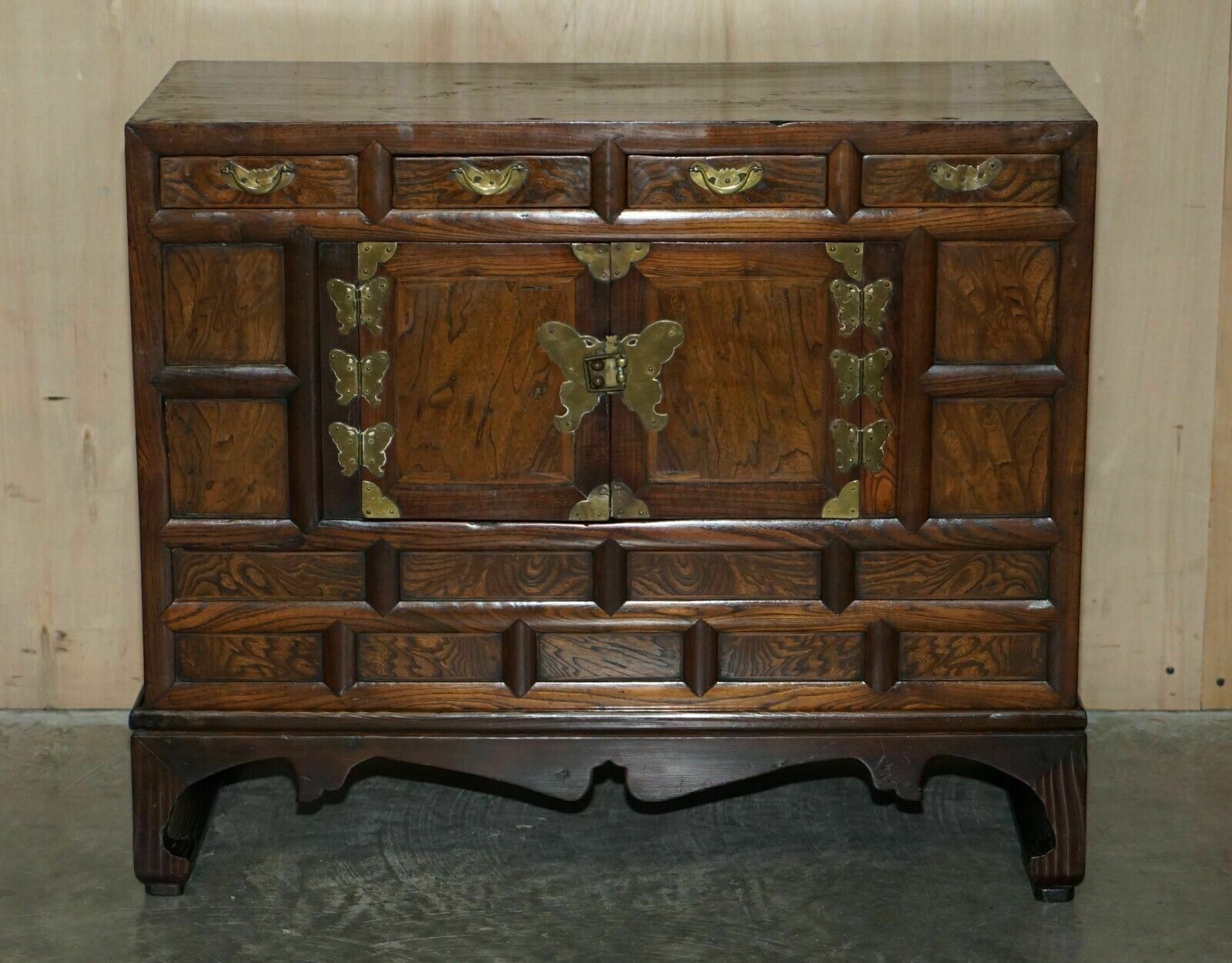 Pair Of Vintage Circa 1950's Asian Korean Scholars Side Table Chests Inc Drawers photo for sale