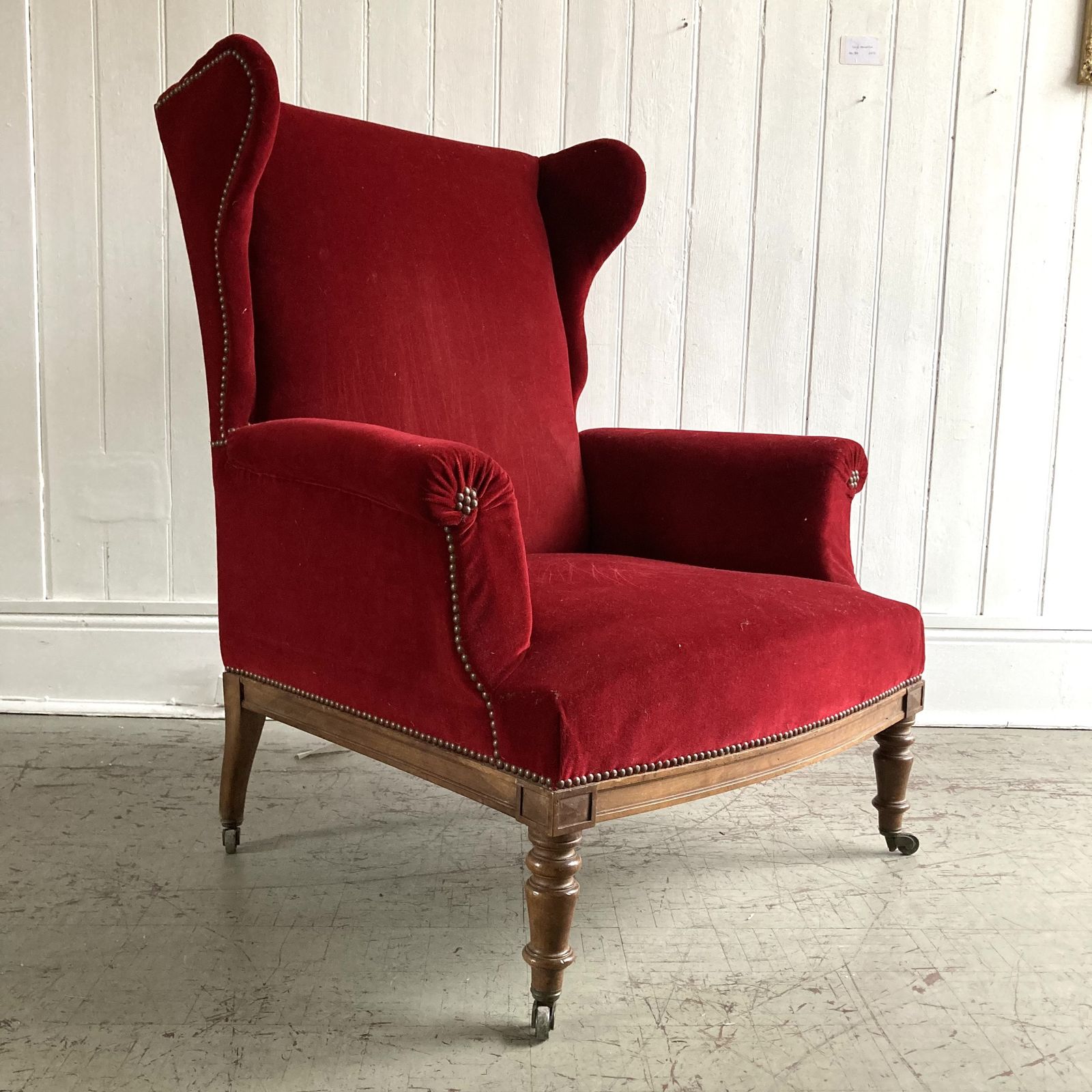 Large Wingback Armchair, 1800s