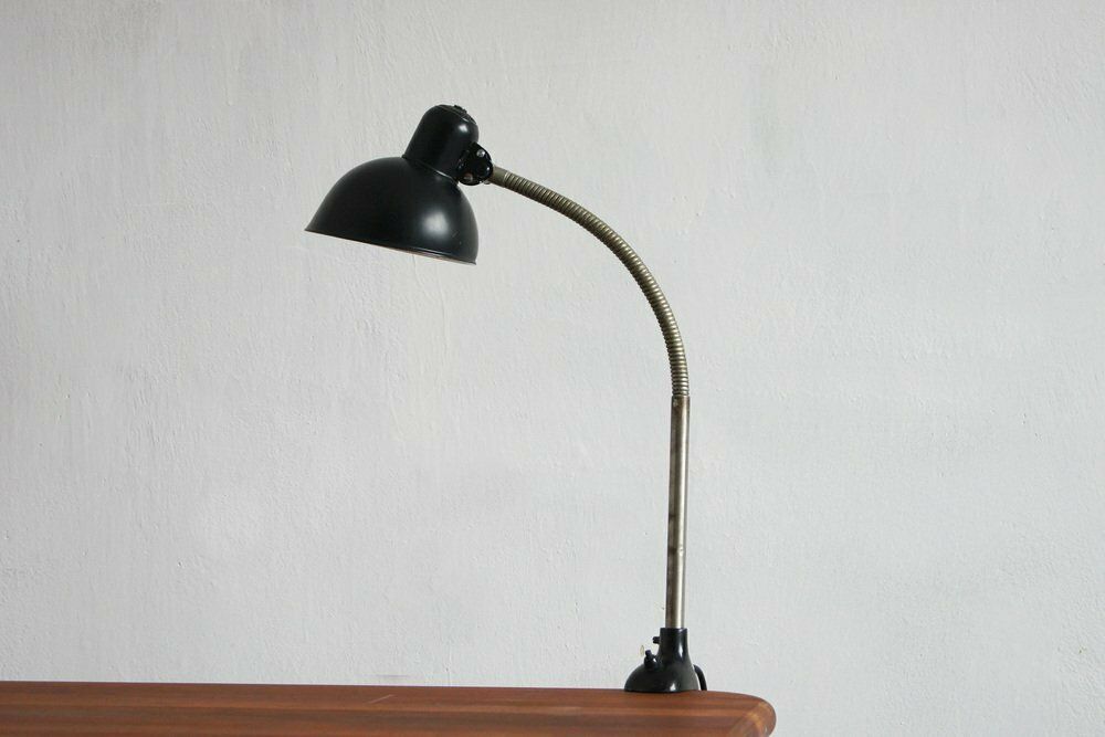 Bauhaus Black Table Lamp By Christian Dell For Kaiser Leuchten, 1950s