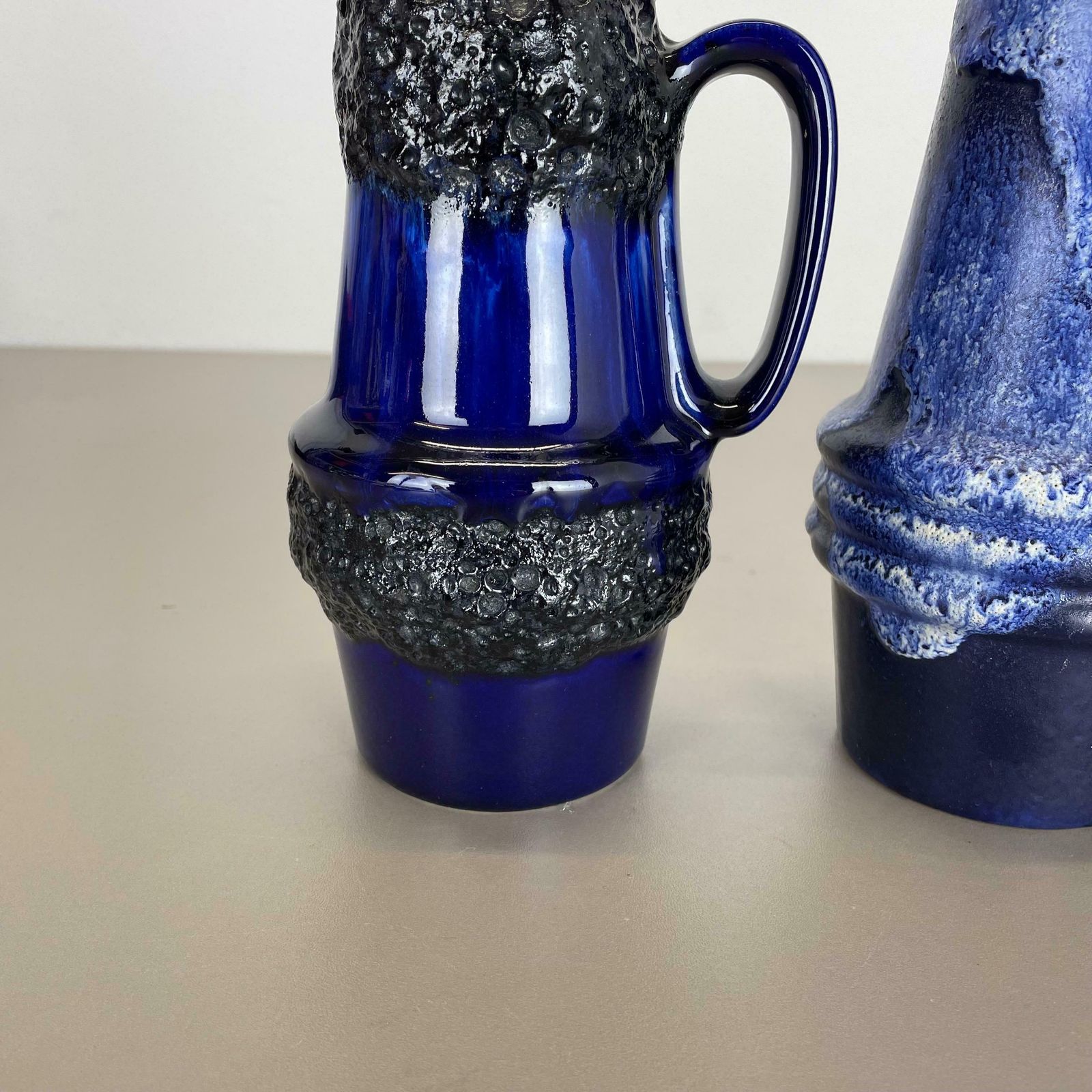 Set Of Four Vintage Pottery Fat Lava Vases Made By Scheurich, Germany, 1970s photo 535.0