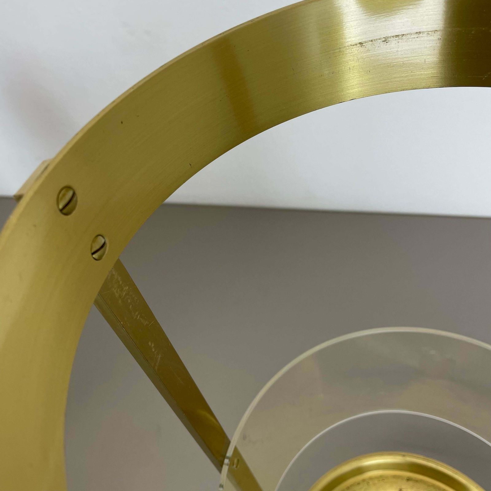 photo for sale Original Hollywood Regency Solid Brass Acryl Glass Umbrella Stand, Italy, 1970s