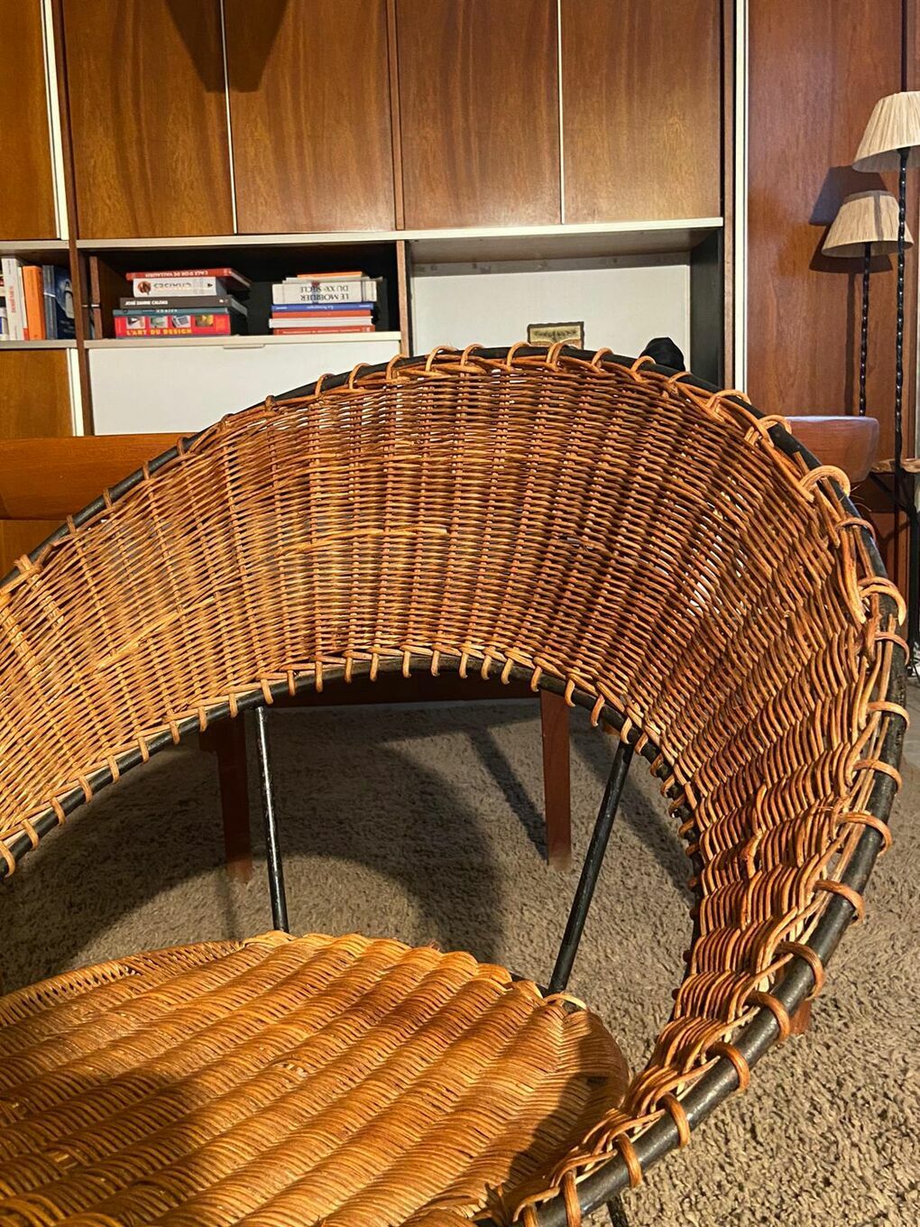 Set Of 2 Raoul Guy Wicker Armchairs And Coffee Table 1950 photo 450.0