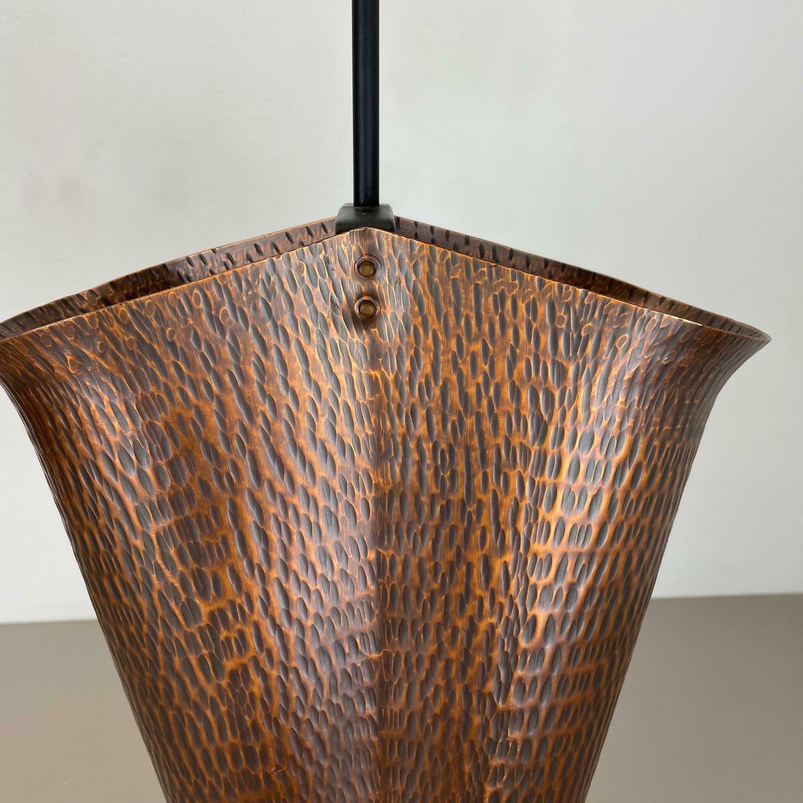Original Metal Copper Brutalist Hollywood Regency Umbrella Stand Germany, 1970s photo buy
