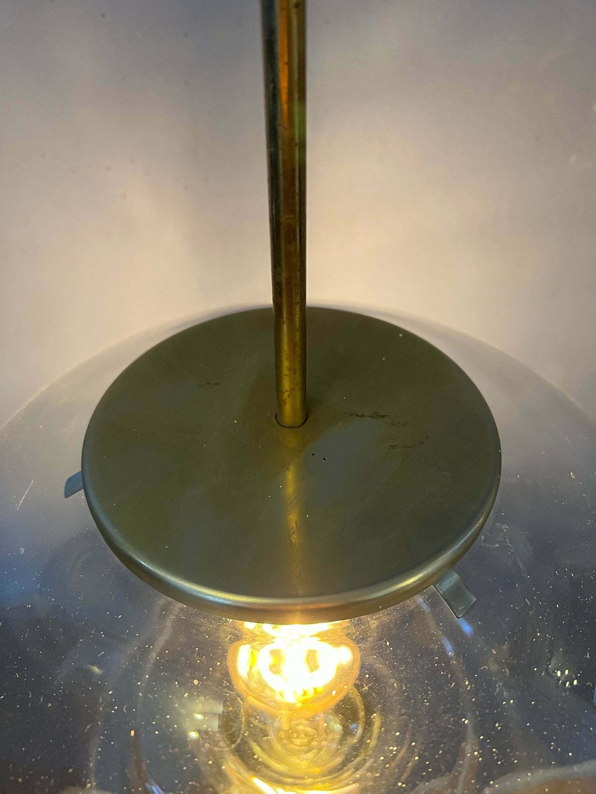 Vintage Doria Leuchten Glazen Hanglamp / Mid Century Modern Lamp photo vinterior