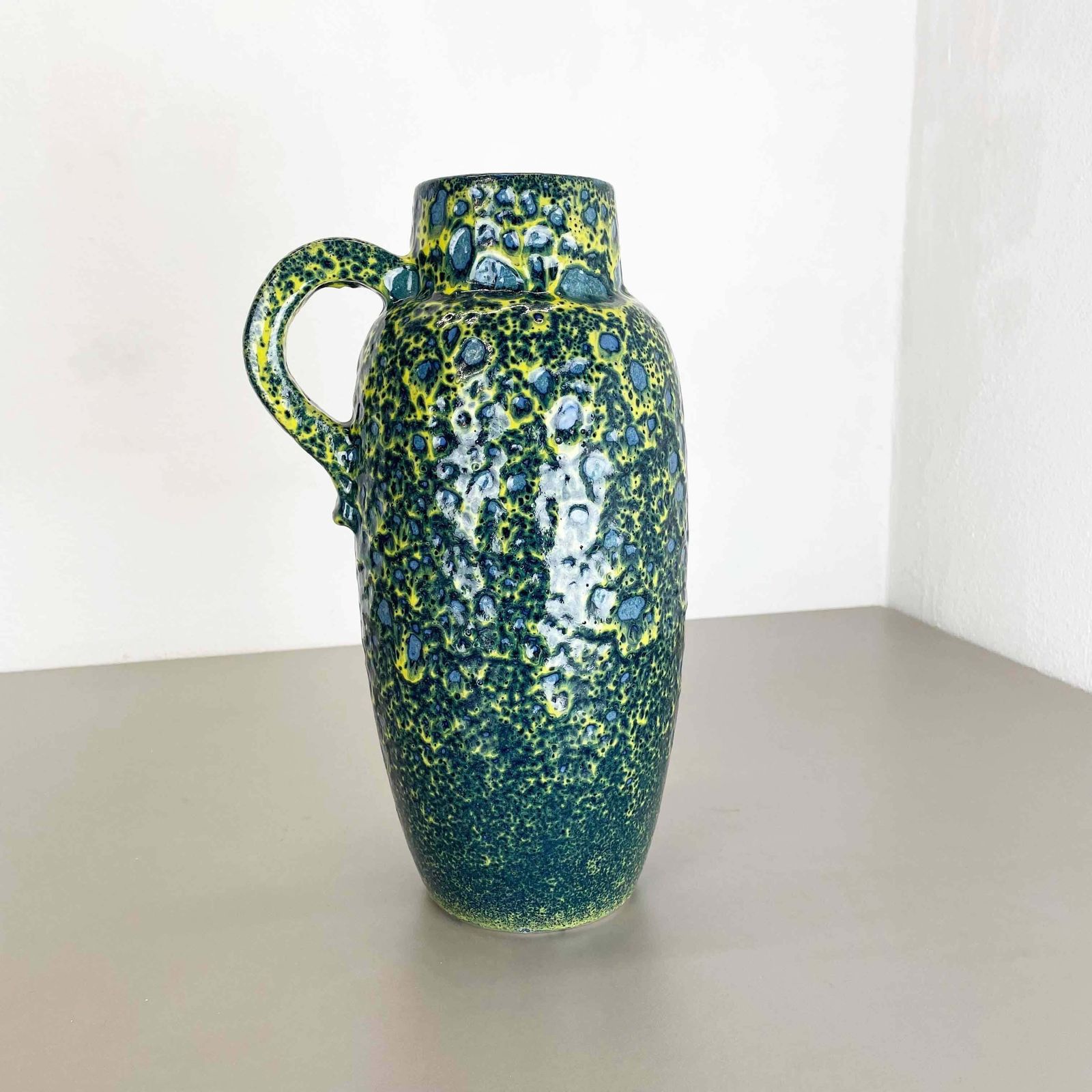 Rare Super Colour Crusty Fat Lava Multi Colour Vase Scheurich, Germany Wgp, 1970s