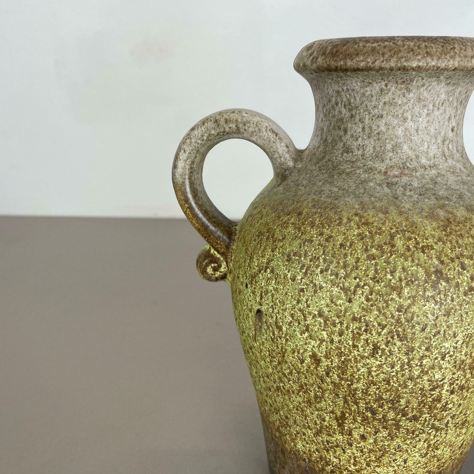 Set Of Two Pottery Fat Lava Vases "Multi Colour" By Scheurich, Germany, 1970s photo Home Decor