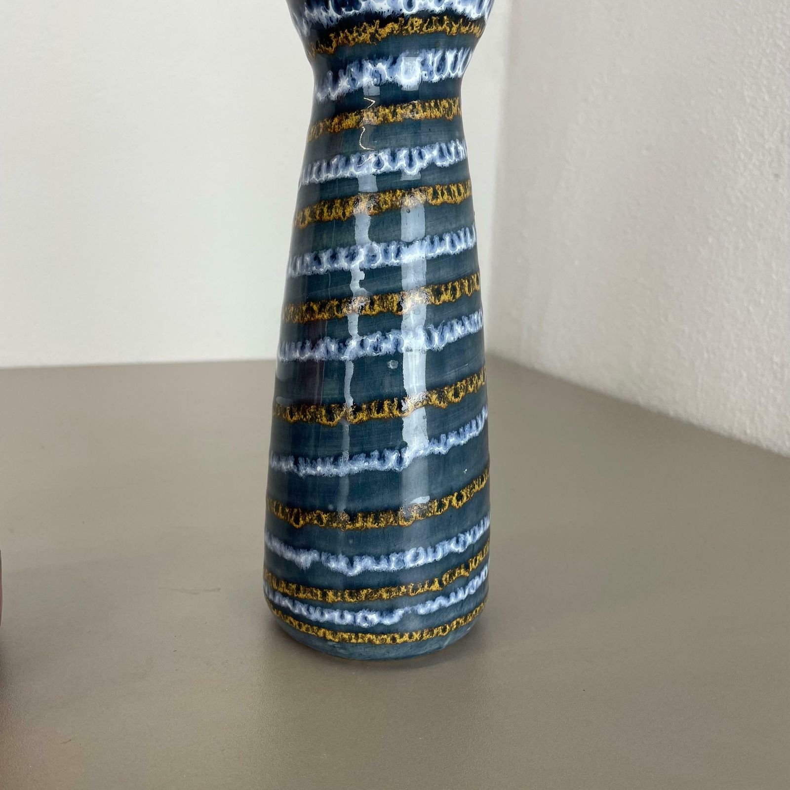 Home Decor Set Of Two Pottery Fat Lava Vases "Multi Colour" By Scheurich, Germany, 1970s photo