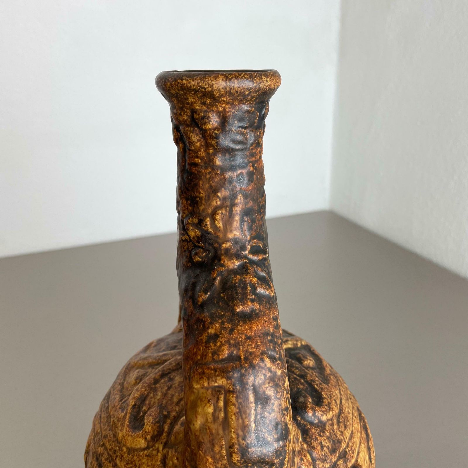 Home Decor Large Colourful Fat Lava Pottery "Maya Tiki" Vase By Jasba Ceramics, Germany 1970 photo
