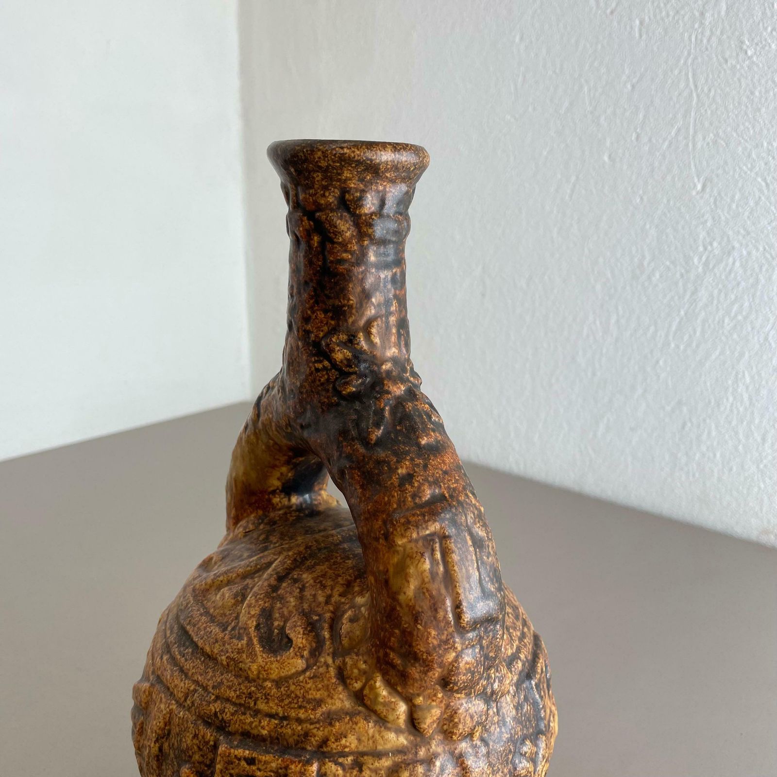photo vinterior Large Colourful Fat Lava Pottery "Maya Tiki" Vase By Jasba Ceramics, Germany 1970