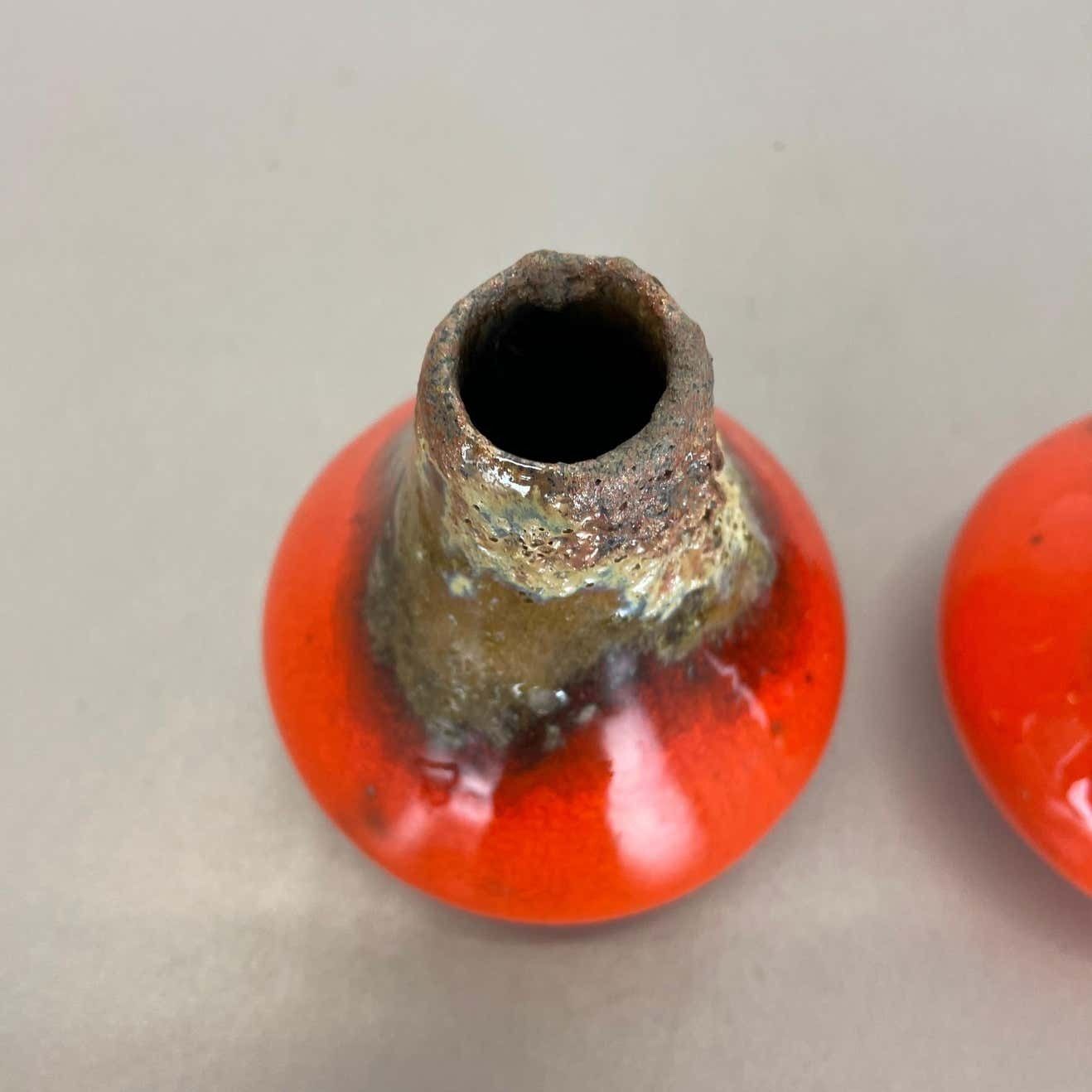 Set Of 3 Original 1970 Ceramic Studio Pottery Vase By Roth Ceramics, Germany photo vinterior