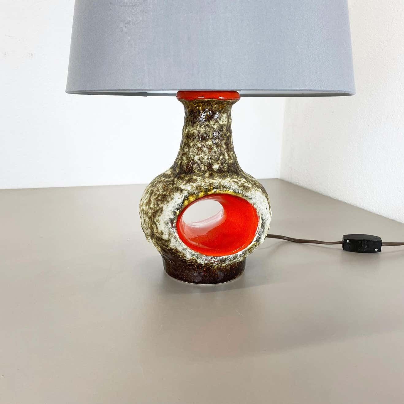 Rare Fat Lava Ceramic Pottery Table Light By Dümler And Breiden, Germany, 1970s photo for sale