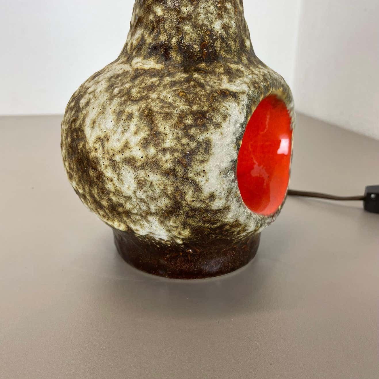 Rare Fat Lava Ceramic Pottery Table Light By Dümler And Breiden, Germany, 1970s photo vintage