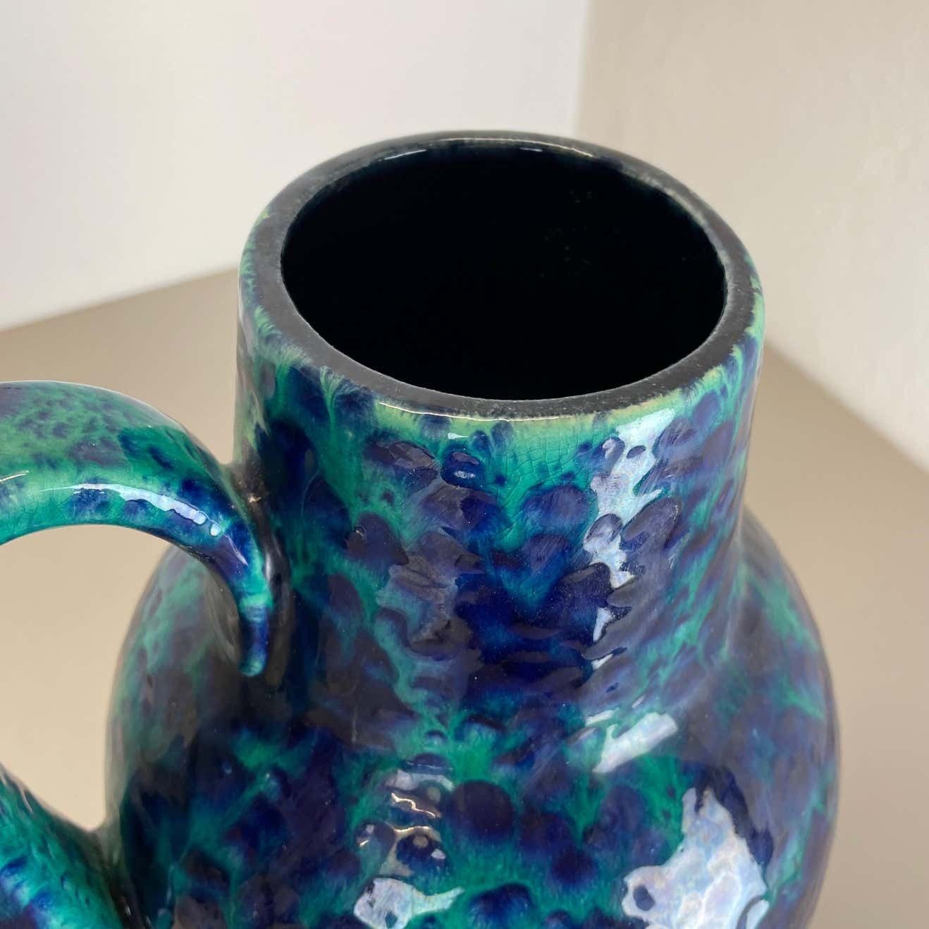 photo furniture Large Pottery Fat Lava Multi Color Floor Vase Made By Scheurich, 1970s