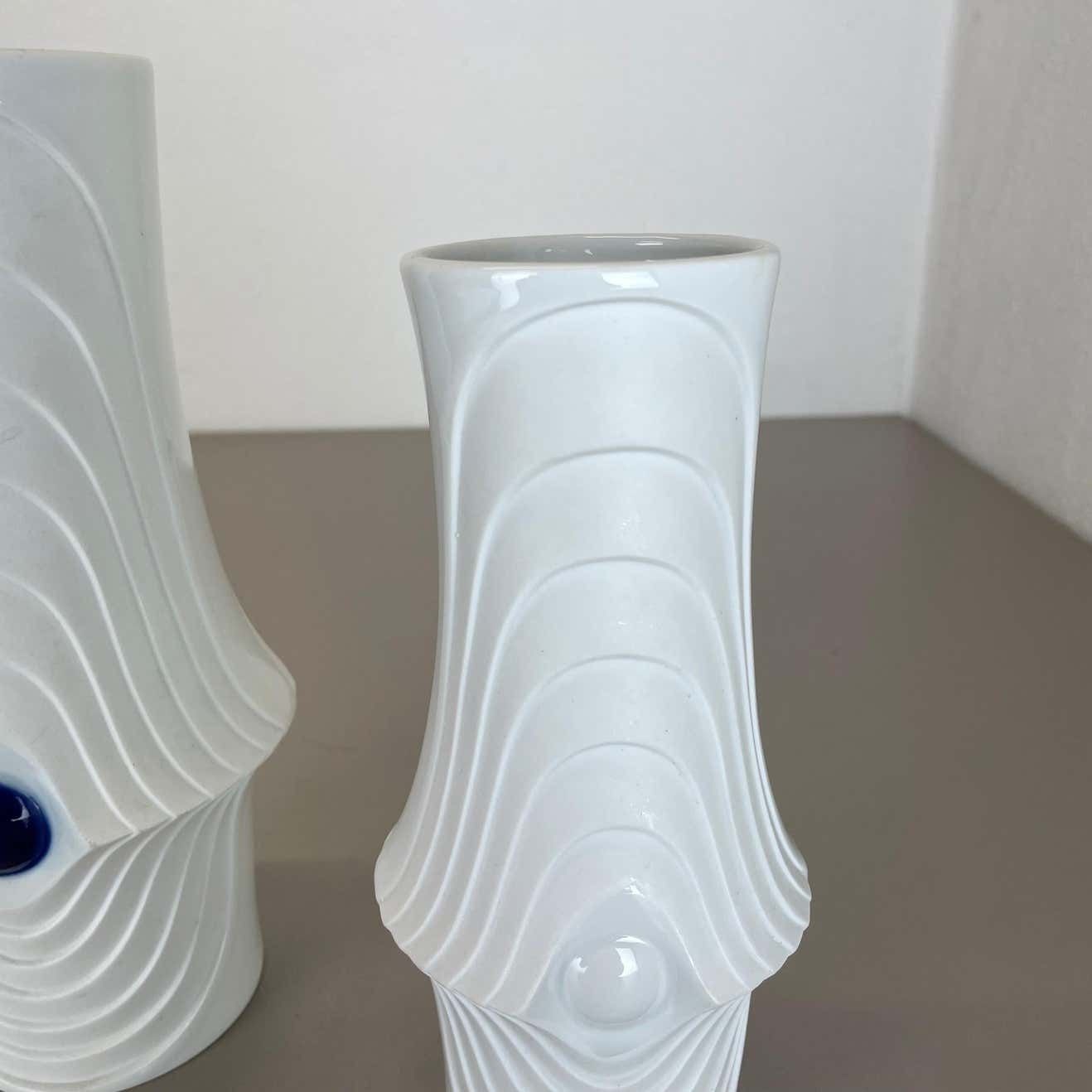 photo for sale Set Of 2 Original Porcelain Op Art Vase Made By Royal Bavaria Kpm Germany, 1970s