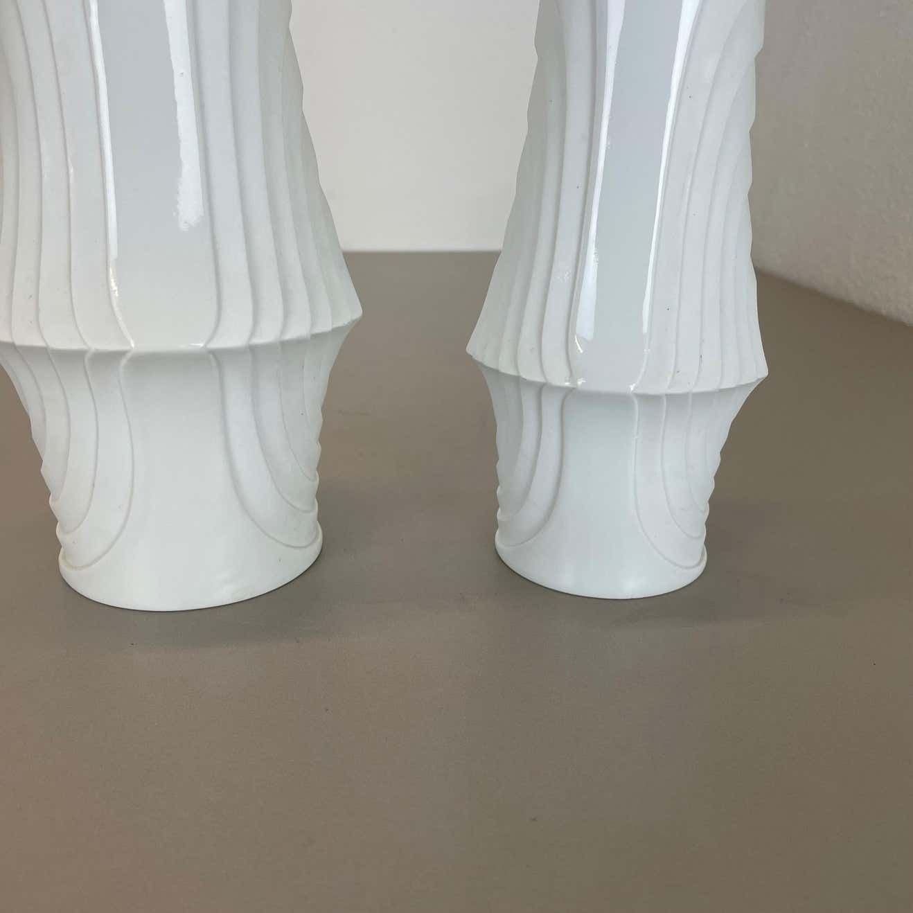 502.0 Set Of 2 Original Porcelain Op Art Vase Made By Royal Bavaria Kpm Germany, 1970s photo