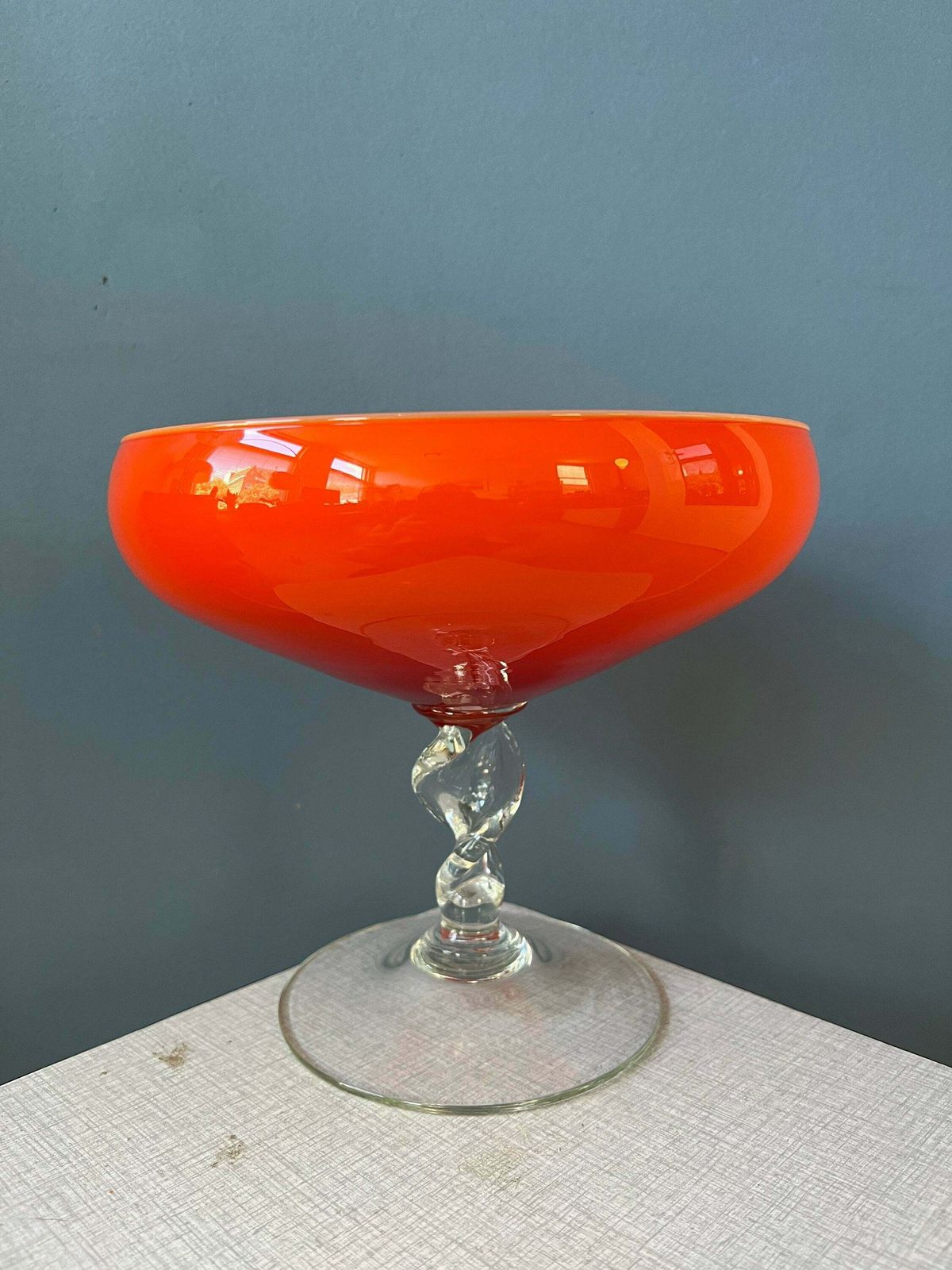 Vintage Murano Stijl Vaas / Glas In Oranje/Rood photo furniture
