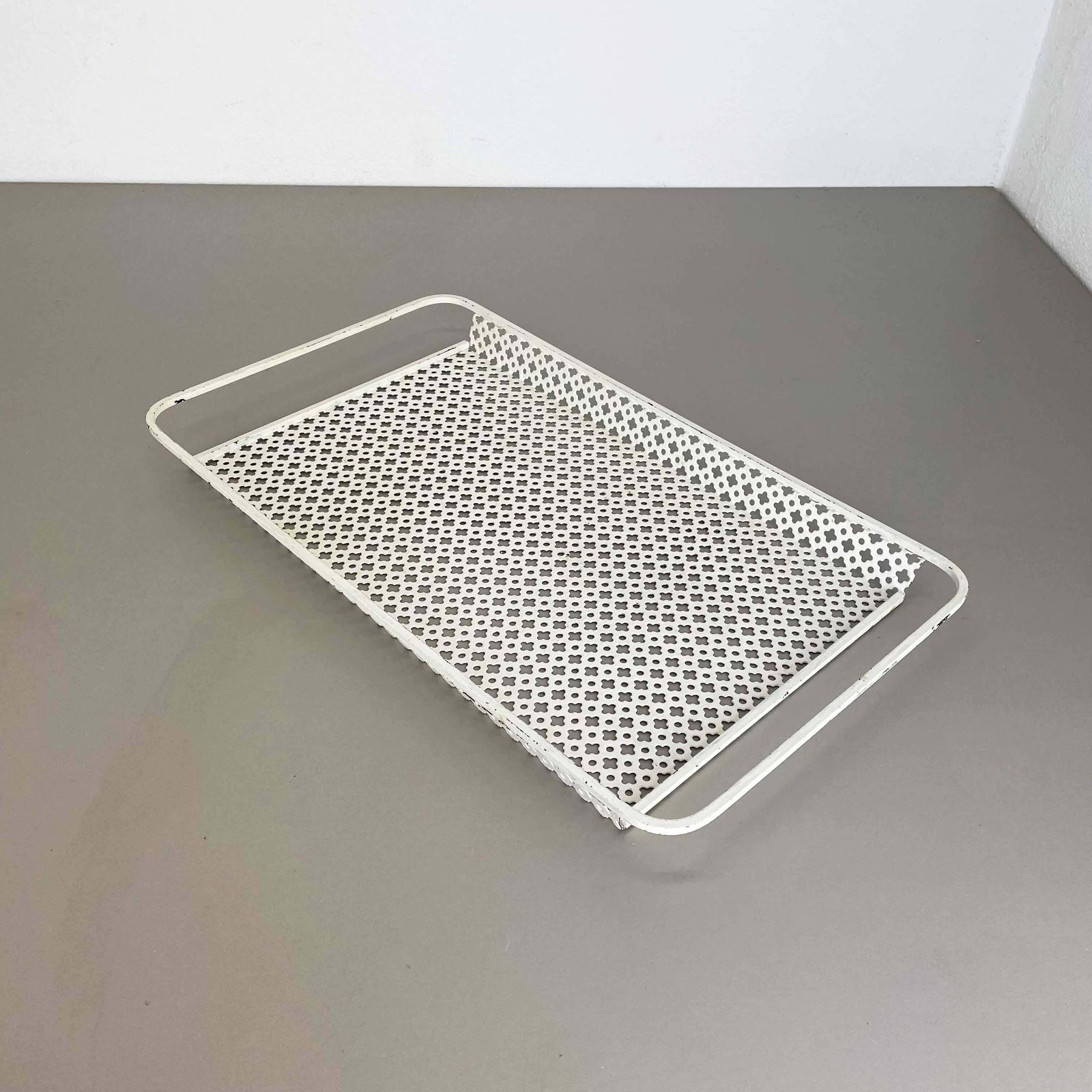 Original French Modernist Metal Tray Rigituelle By Mathieu Matégot 1950s photo for sale