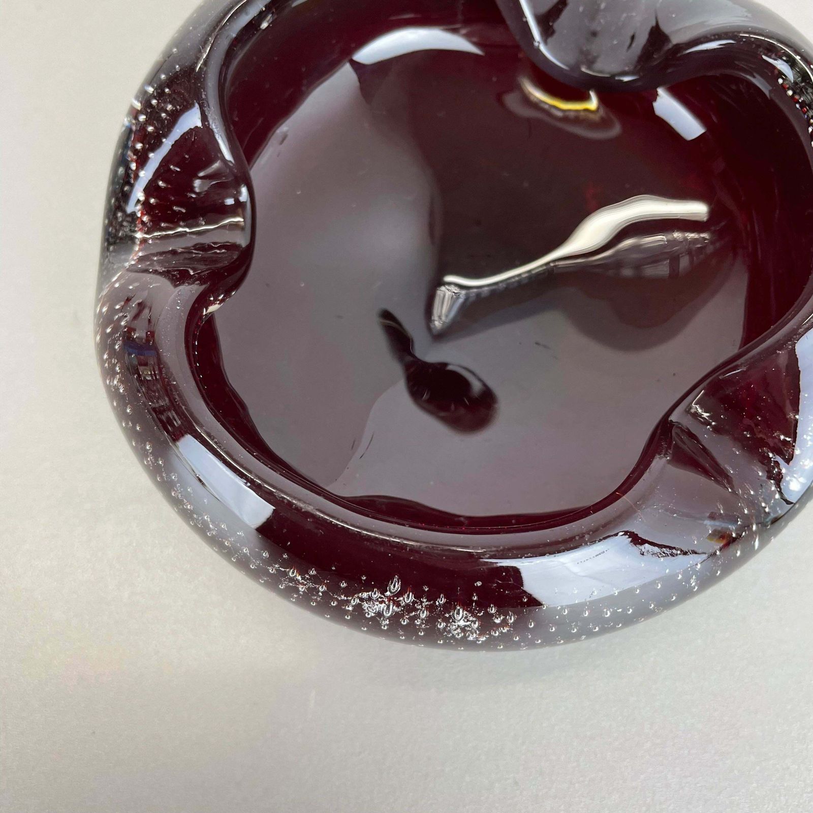 Red Murano Glass Bowl Shells Ashtray Element By Venini Italy 1970s No 1 photo vintage