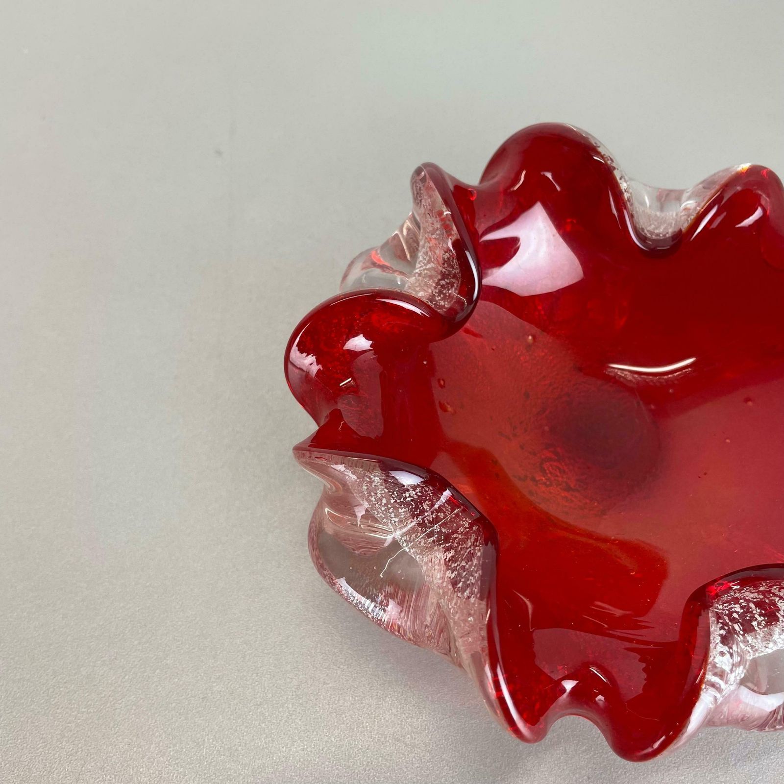 Murano Glass Floral Bowl Element Shell Ashtray By Barovier  Toso Italy 1970 photo 535.0
