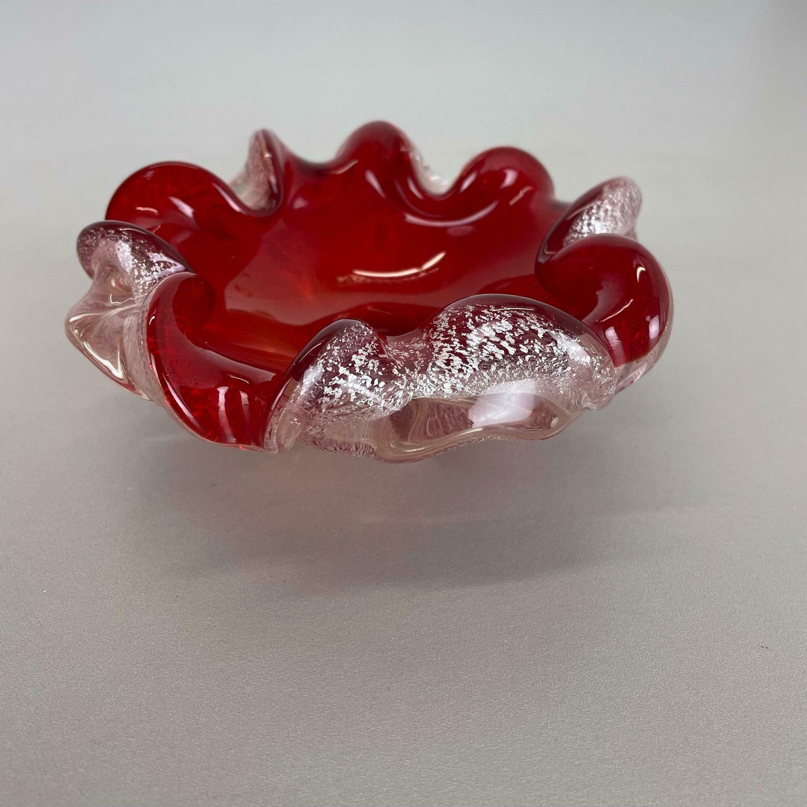 Home Decor Murano Glass Floral Bowl Element Shell Ashtray By Barovier  Toso Italy 1970 photo