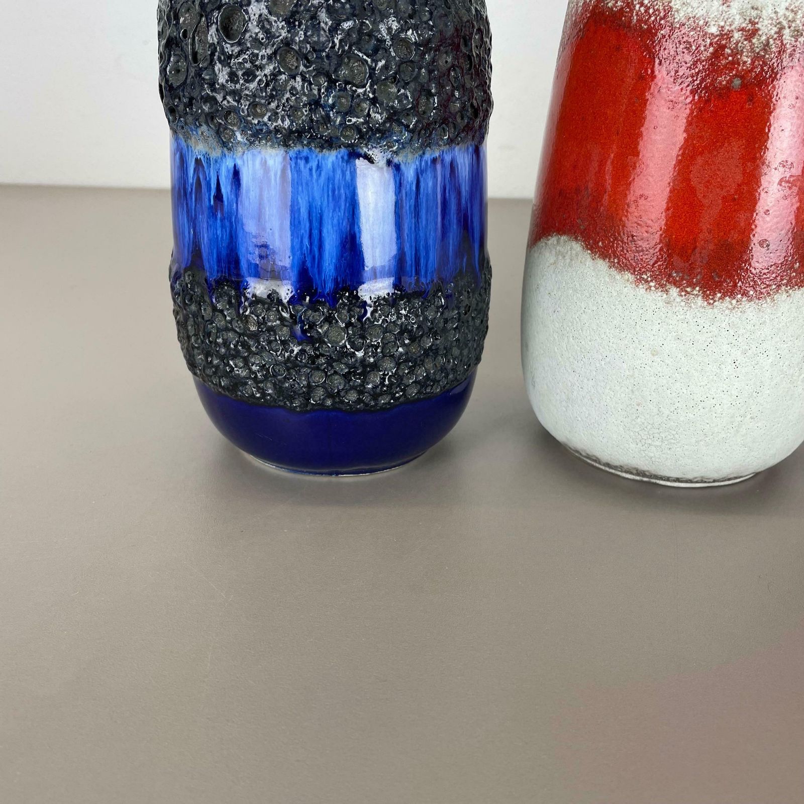 Set Of Four Vintage Pottery Fat Lava Vases Made By Scheurich, Germany, 1970s photo vinterior