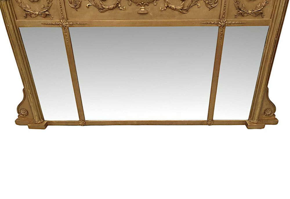 A Fabulous Edwardian Giltwood Overmantle Mirror In The Manner Of Adams photo Home Decor