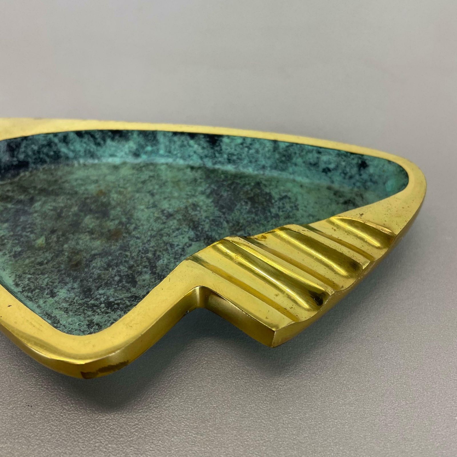 Vintage Austrian Elliptical Brass Ashtray Hagenauer Era, Austria, 1950s photo buy