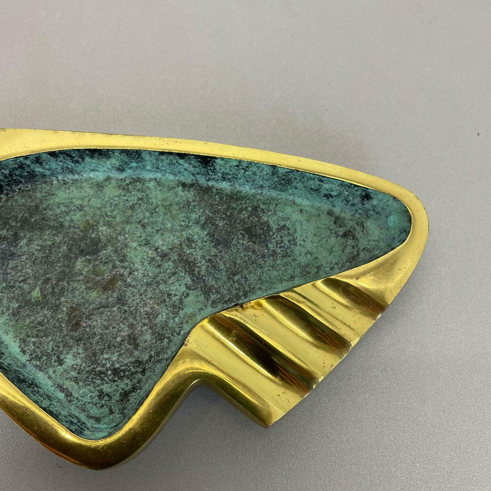 photo furniture Vintage Austrian Elliptical Brass Ashtray Hagenauer Era, Austria, 1950s