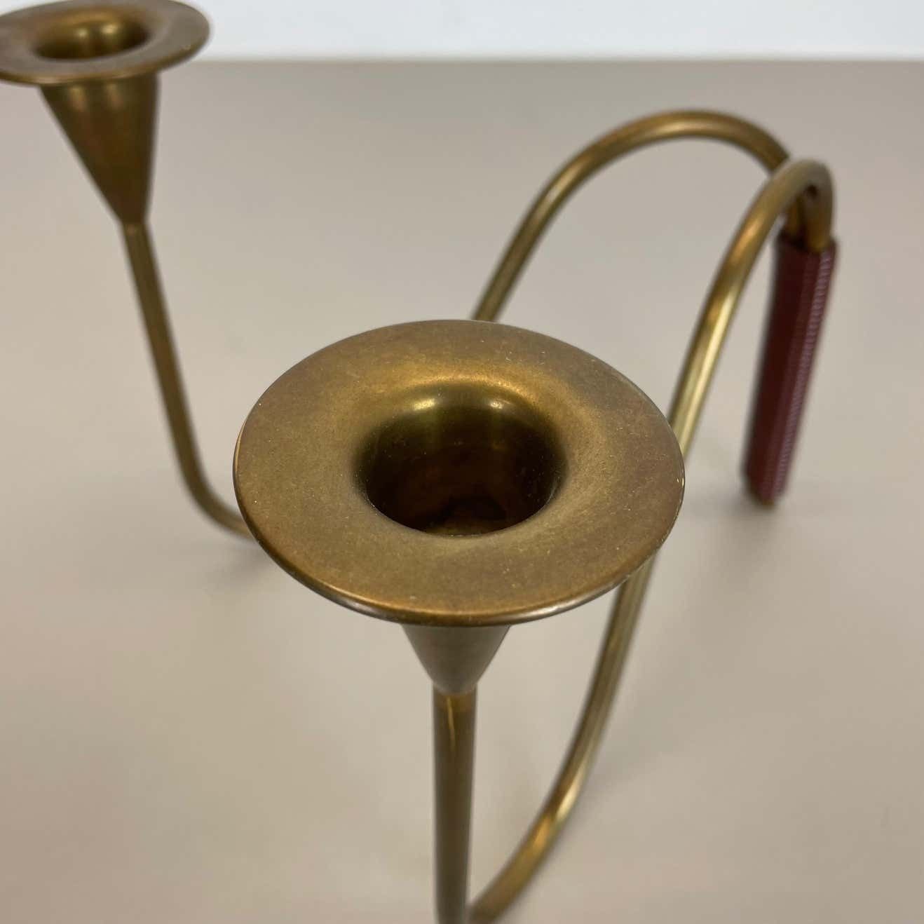 Sculptural Brass Candleholder Object By Günter Kupetz For Wmf, Germany 1950s photo buy