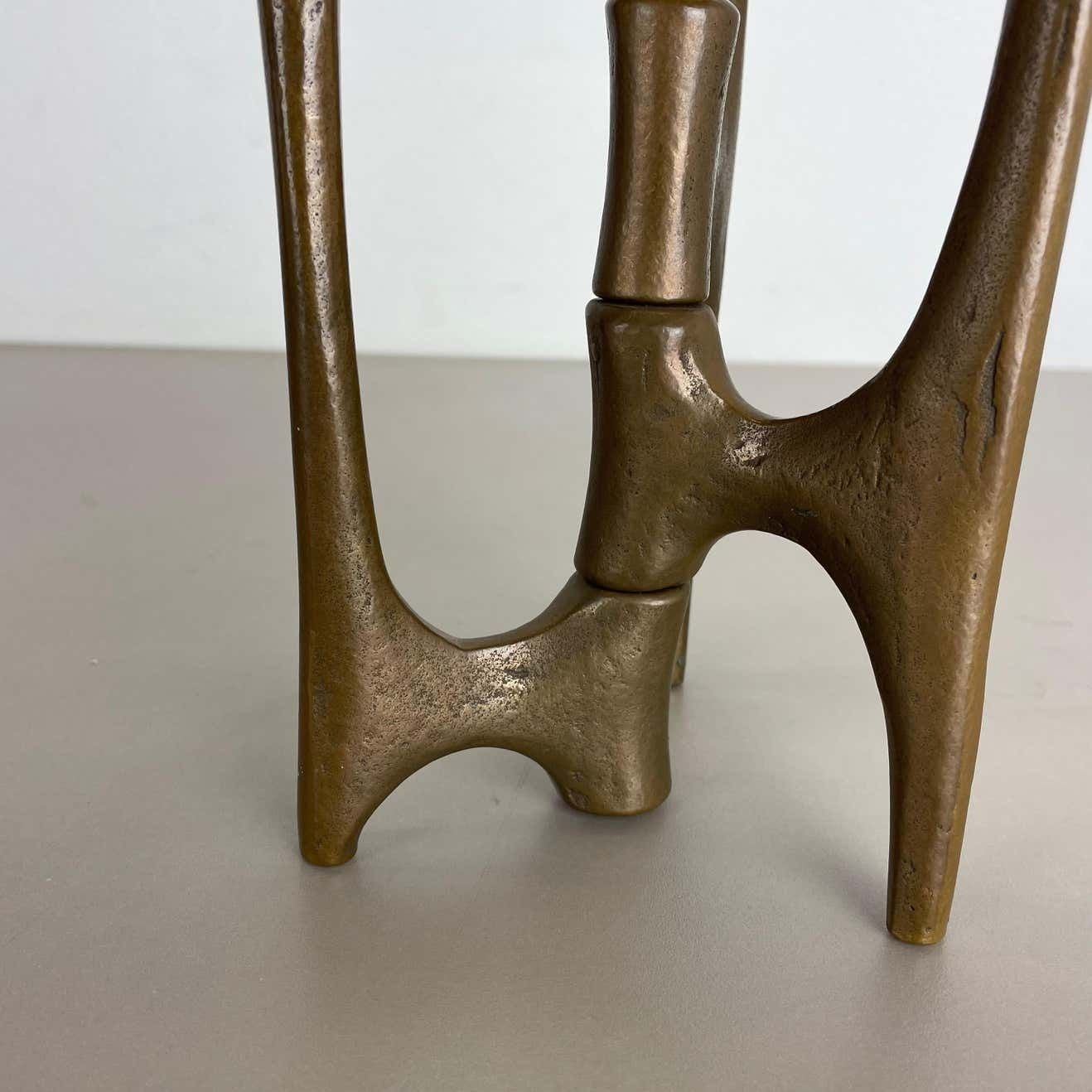 Midcentury Brutalist Bronze Tripod Candleholder By Michael Harjes, Germany 1960s photo Home Decor