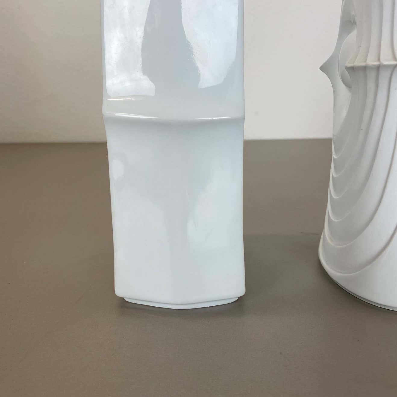 497.0 Set Of 2 Original Porcelain Op Art Vase Made By Royal Bavaria Kpm Germany, 1970s photo