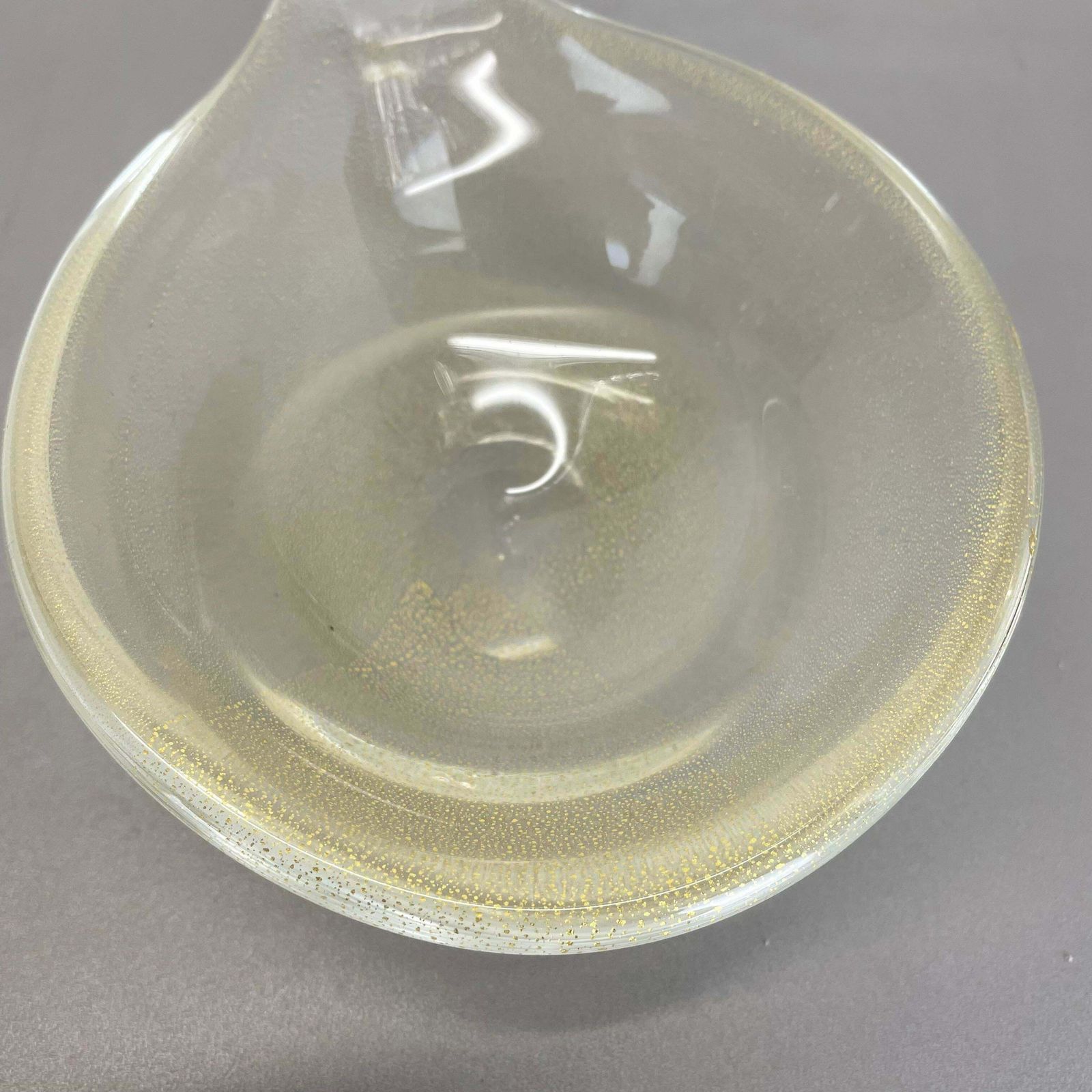 photo vinterior Glass Bowl Element Shell Ashtray Murano Bubble By Barovier And Toso Italy 1970s