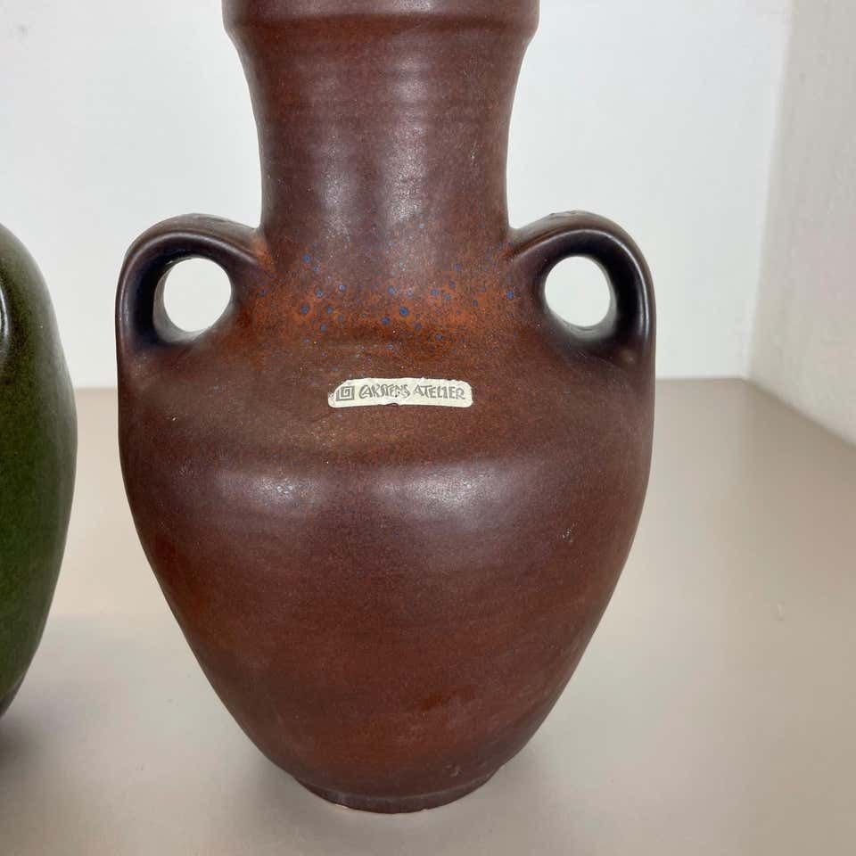 500.0 Set Of 2 Ceramic Pottery Vase Heinz Siery Carstens Tönnieshof, Germany, 1970s photo