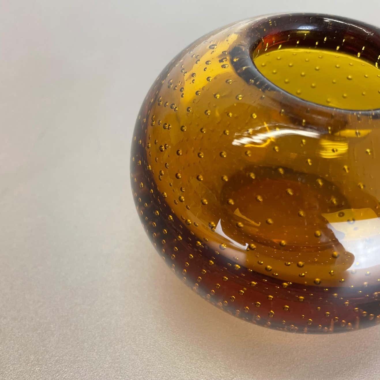 Set Of 2 Murano Glass Bubble Structure Bowl Shells Ashtray Element, Italy, 1970s photo vintage