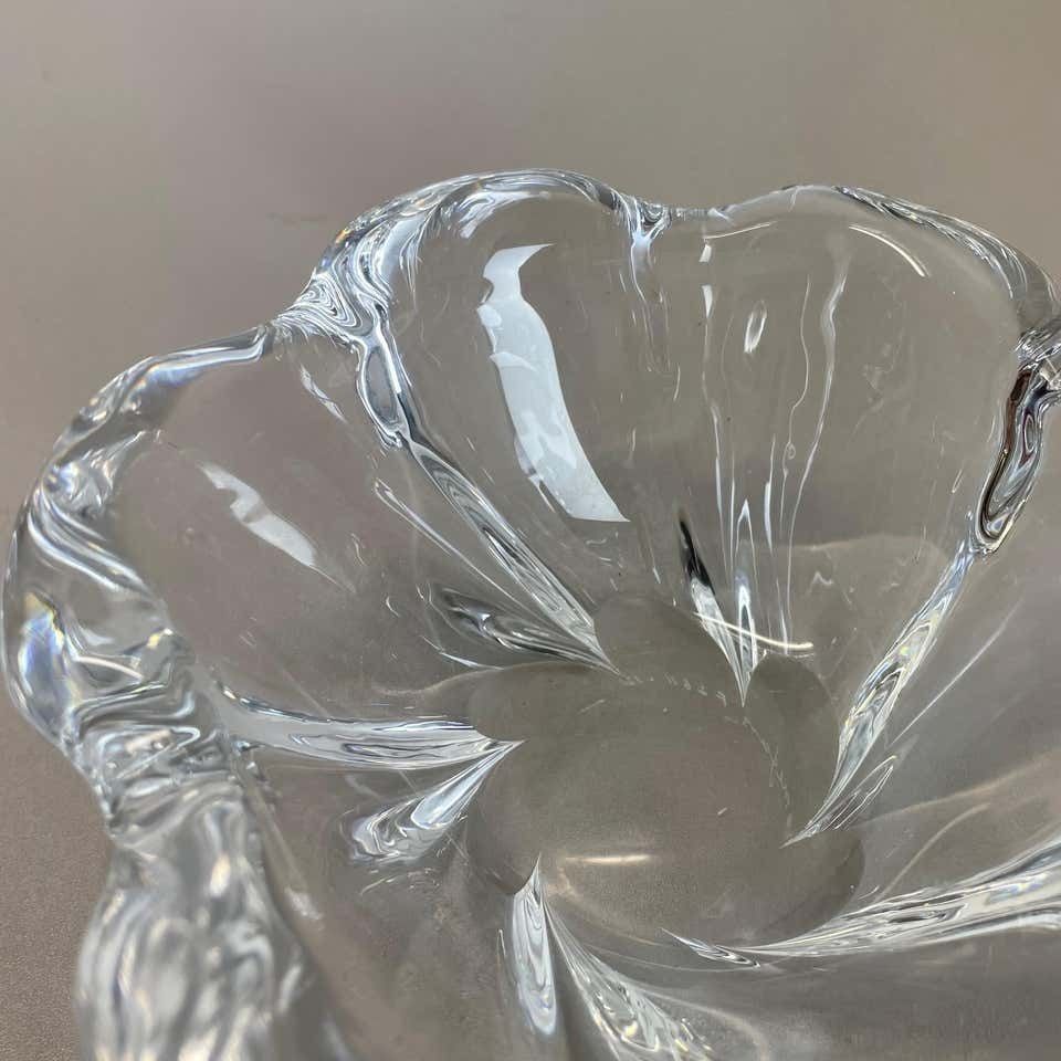 Home Decor Large 2kg Floral Glass Shell Bowl Ashtray Element By Orrefors, Sweden, 1970s photo