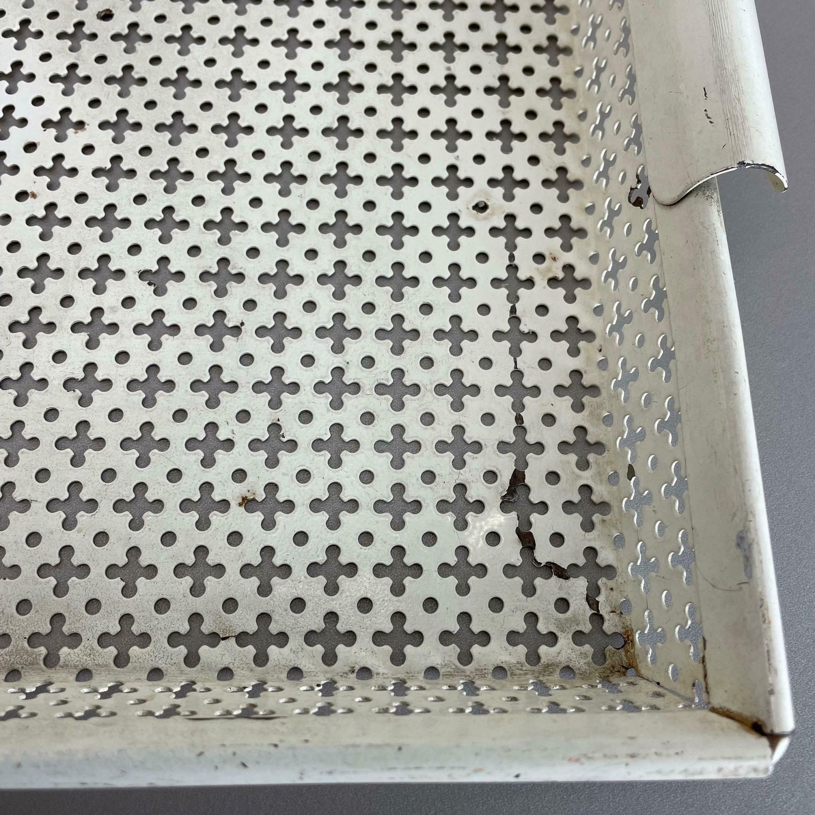 Original French Modernist Metal Tray Rigituelle By Mathieu Matégot 1950s photo vintage