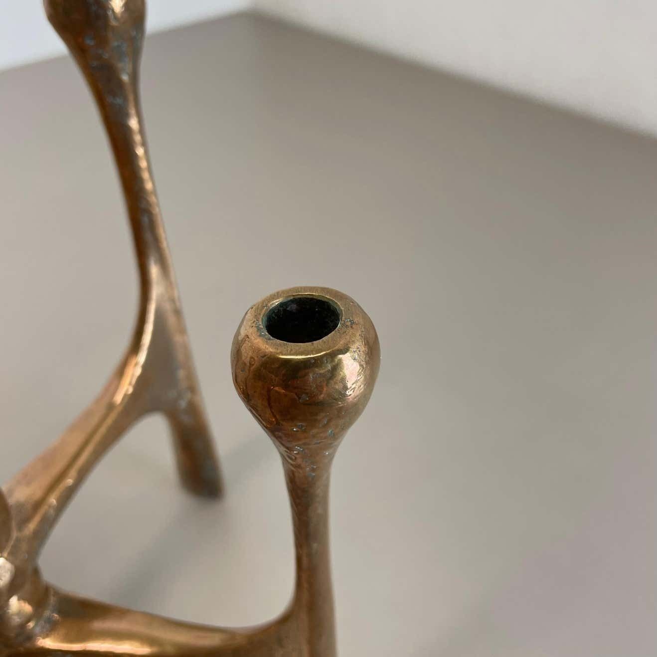 photo vinterior Midcentury Brutalist Bronze Candleholder By Michael Harjes, Germany, 1960s