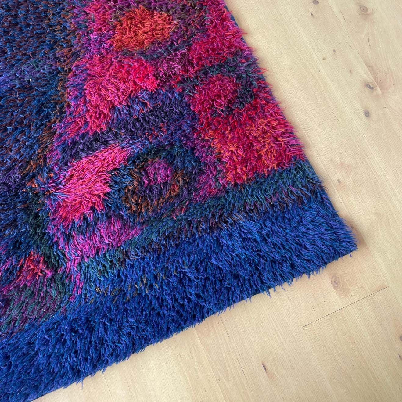 photo furniture Original Scandinavian Rya Rug By Oili Mäki For Finnrya Oy Ab, Finland