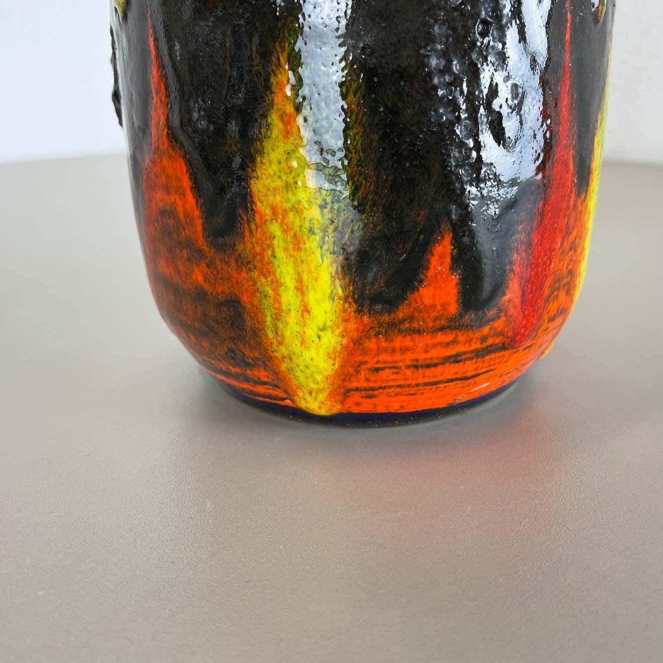 photo vinterior Rare Super Color Fat Lava Multi Color Vase Scheurich, Germany Wgp, 1970s