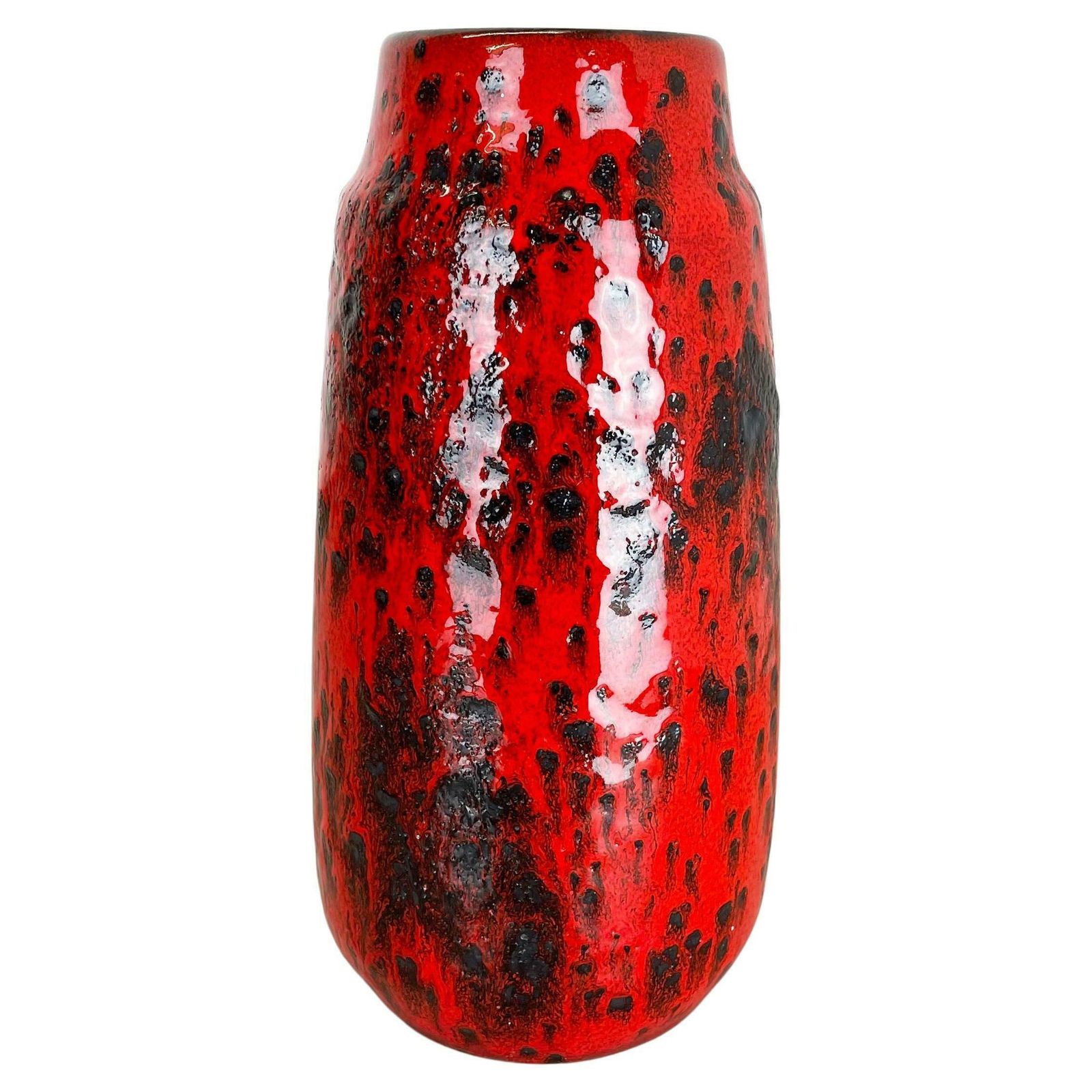 Rare Super Color Crusty Fat Lava Multi Color Vase Scheurich, Germany Wgp, 1970s