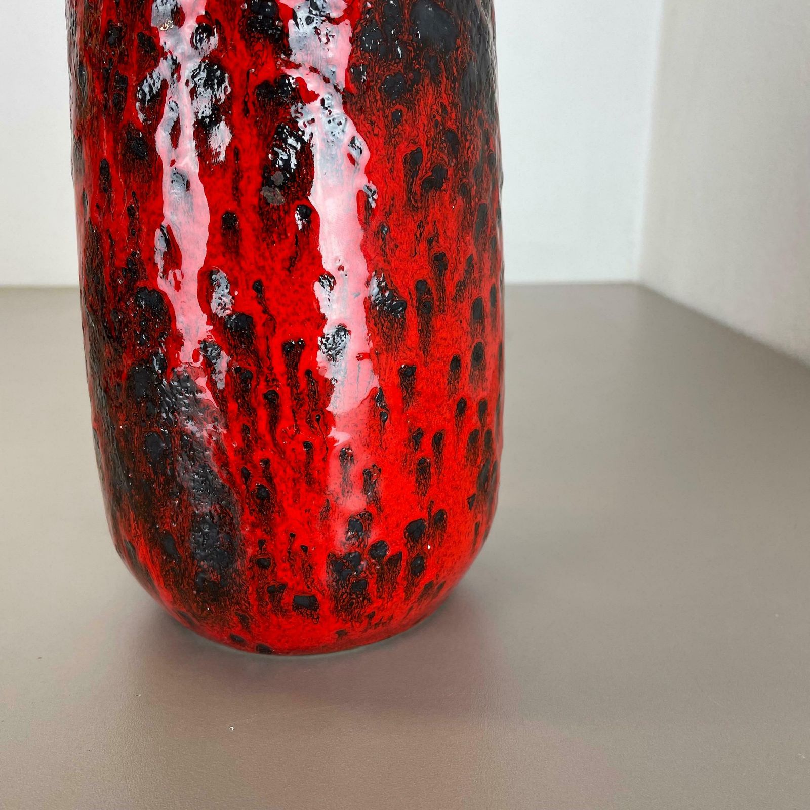 Rare Super Color Crusty Fat Lava Multi Color Vase Scheurich, Germany Wgp, 1970s photo vinterior